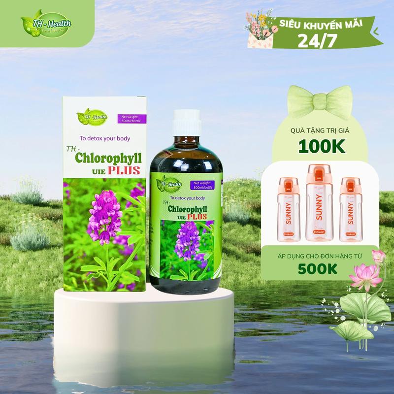 Nước Uống Diệp Lục TH-Health TH-Chlorophyll UIE PLus, Hỗ Trợ Thanh Lọc Cơ Thể 500ml