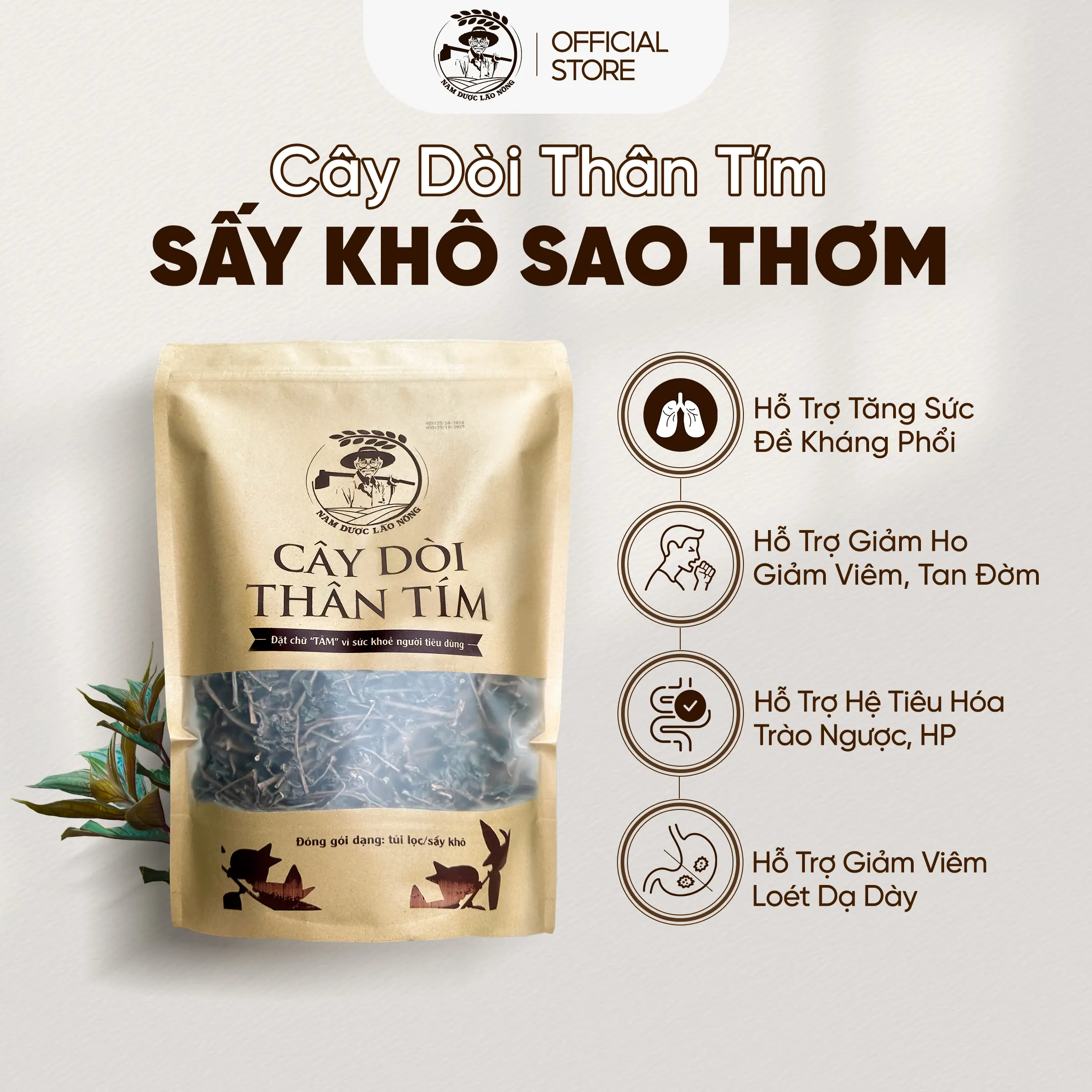 Cây Dòi Thân Tím Sấy Nguyên Cành Sao Thơm Hỗ Trợ Thanh Lọc Cơ Thể Và Các Vấn Đề Về Hô Hấp Dạ Dày