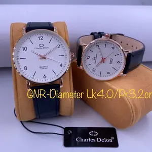 Jam Tangan Couple CHARLES DELON Original Kulit Tipis