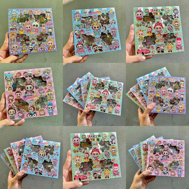 Hộp 100 tấm sticker Labubu cute ,set sticker trang trí dán tập vở, bình nước, bút nước thiết kế đẹp