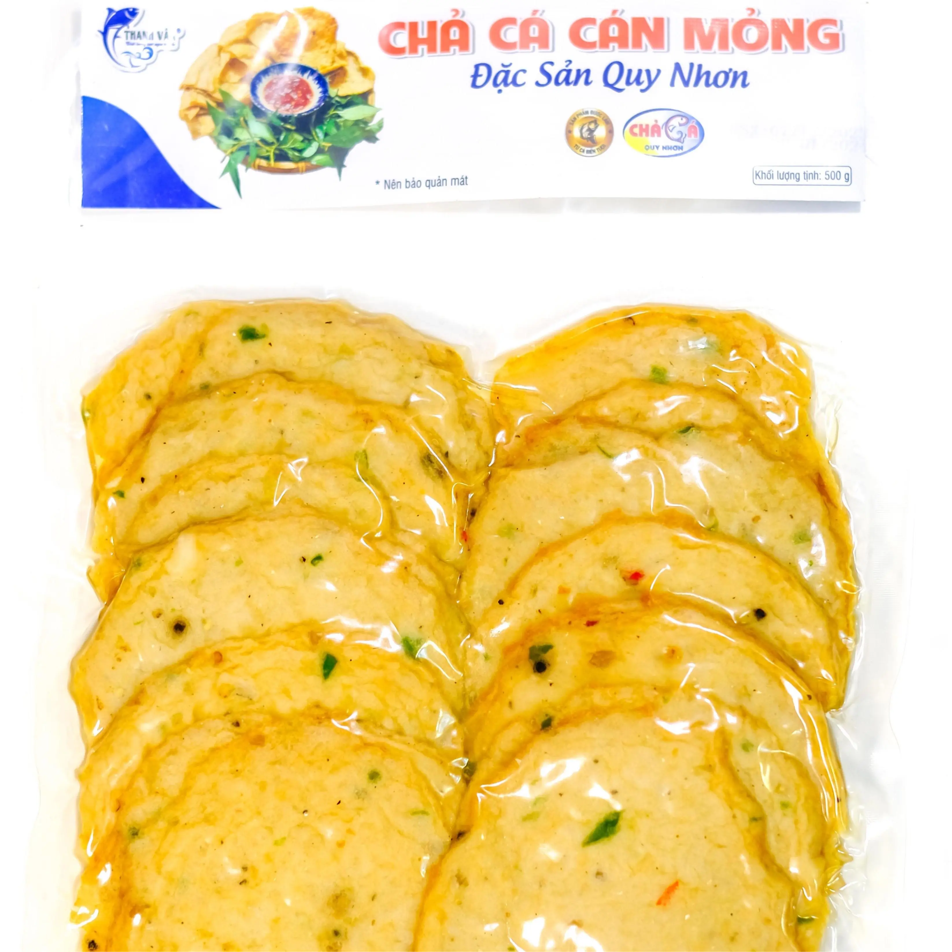 1Kg CHẢ CÁ CÁN MỎNG CUỐN RAU RĂM - Đặc sản Quy Nhơn - THANHVANFOOD Không cay