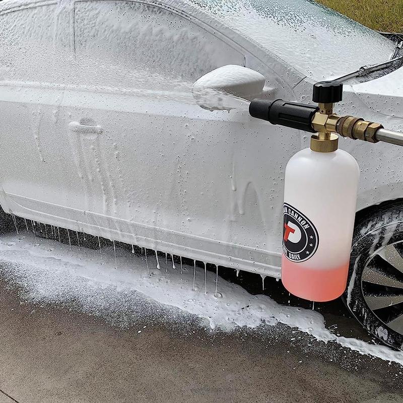 Tool Daily Foam Cannon with 1/4 Inch Quick Connector, Summer 3000PSI Foam Sprayer with 5 Pressure Washer Nozzle Tips, High Pressure Car Washing Tools 7