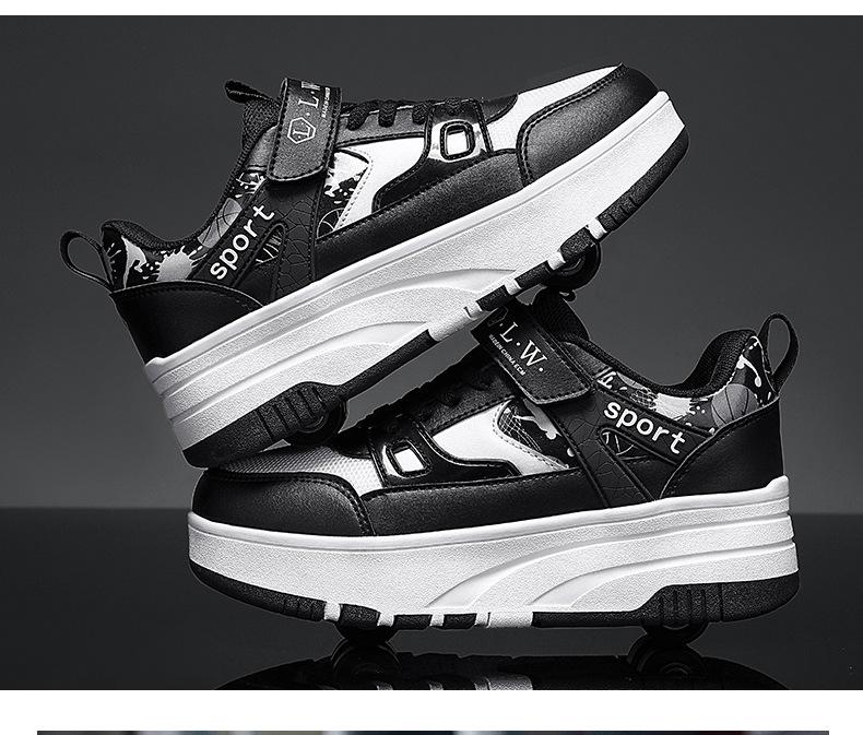 Product Introduction of In Stock Children's Heelys Shoes Roller Skates New Style Heelys Shoes Boys Invisible Student Roller Shoes Adults Walkable Slidable Casual Shoes Breathable Mesh Girls 14