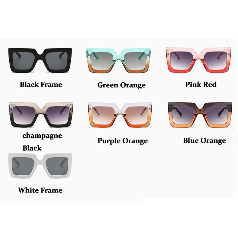 Oversized Sunglasses Women Large Size Sunglasses Men Transparent Gradient Frame Vintage Big Retro Sun Glasses Female Male 6