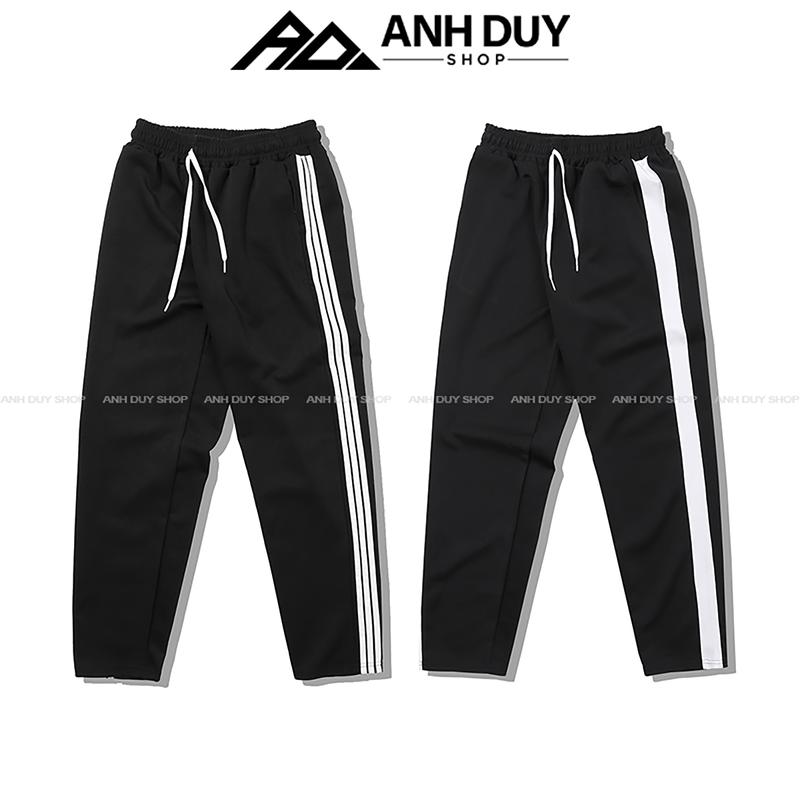 Quần Thể Thao Nam Nữ Dài 3 Sọc 1 Sọc Ống Suông Thun Poly Thể Dục Unisex ANH DUY SHOP QD01