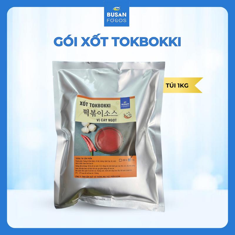 1Kg Nước Xốt Gia Vị Nêm Bánh Gạo Tokbokki BUSAN FOODS - Vị Cay Ngọt, Không Cần Thêm Bất Kì Gia Vị Nào, Tương Sốt Gia Vị Nêm Chấm, Nước Sốt Không Vị Chua Sốt Tokbokki