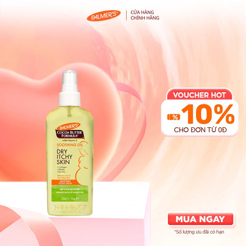 Dầu dưỡng ẩm làm dịu da khô ngứa Cocoa Butter Vitamin E Palmer’s 150ml