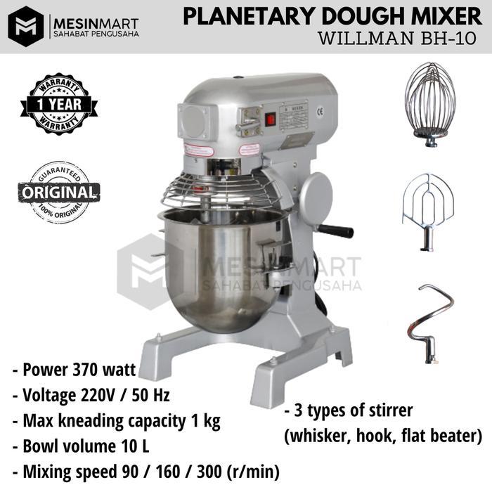 Planetary Dough Mixer Pengaduk Adonan Roti Kue WILLMAN 10 Liter - BH10 ...