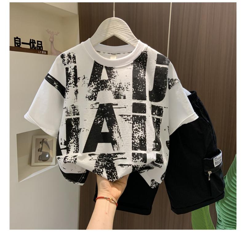 Product Introduction of Bộ Đồ Mùa Hè Cho Bé Trai, Cỡ Trung Bình Và Lớn, Quần Áo Ngắn Tay Ngầu Và Đẹp Trai, Phong Cách Phương Tây, Bộ Đồ Hai Mảnh, Mỏng, Thích Hợp Cho Bé Trai, Hàng Mới Về 2024 12
