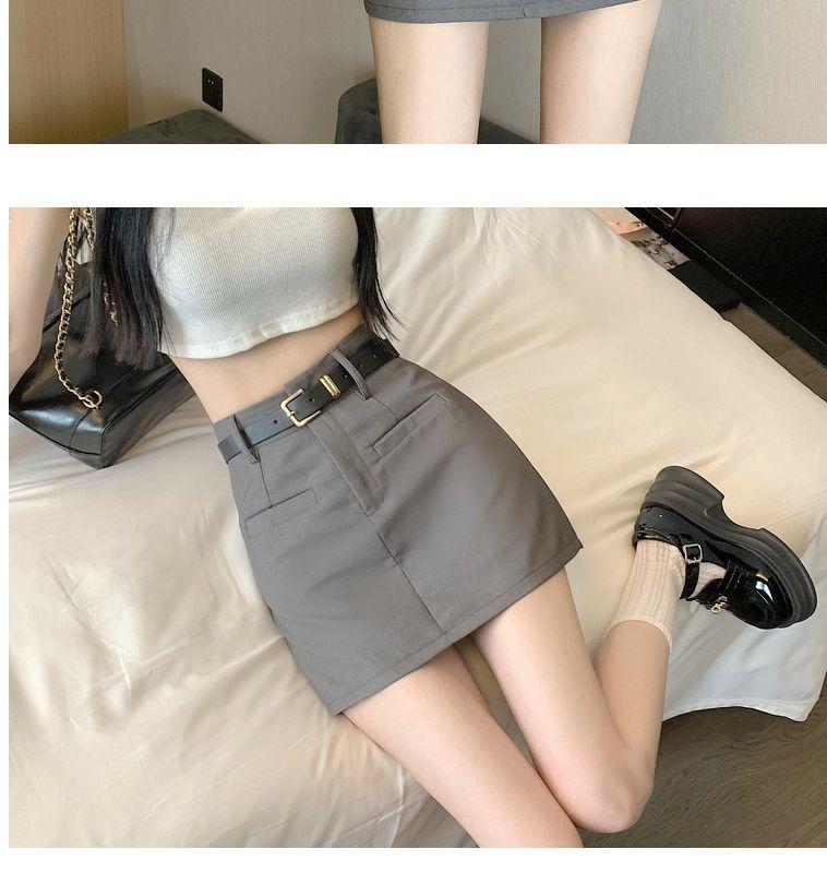 Product Introduction of Chân Váy Phong Cách Hàn Quốc, Dài Ngắn, Ngoại Cỡ, Chân Váy Chữ A, Cô Gái Nóng Bỏng Màu Xám, Hàng Mới Về 2023, Quần Yếm Nữ, Cạp Cao, Bộ Đồ Bó Sát, Chân Váy Bodycon, Thời Trang Nhỏ Women Khuy 5