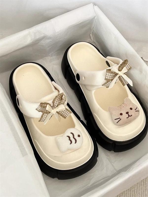 Product Introduction of 2024 New Bow Mary Jane Pump Women's Eva Thick Bottom for Outdoors Sandals Non-Slip 25