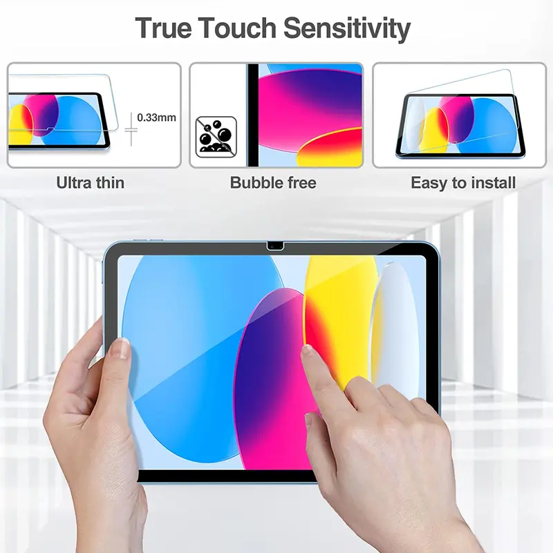 Tempered Glass Screen Protector, 2 Counts Protector For IPad 10.9 10th Generation 2022 Screen Protector A2696/A2757/A2777, Tempered Glass Film Guard For IPad 10th Gen 10.9" 2023 2022 4