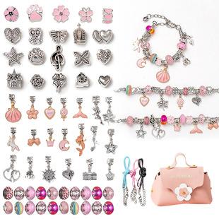 Product Introduction of Cross-Border Hot-Selling Children's Handmade Crystal Loose Beads Alloy Bracelet DIY Beading Material Kit Jewelry Accessories Gift Box Set 6