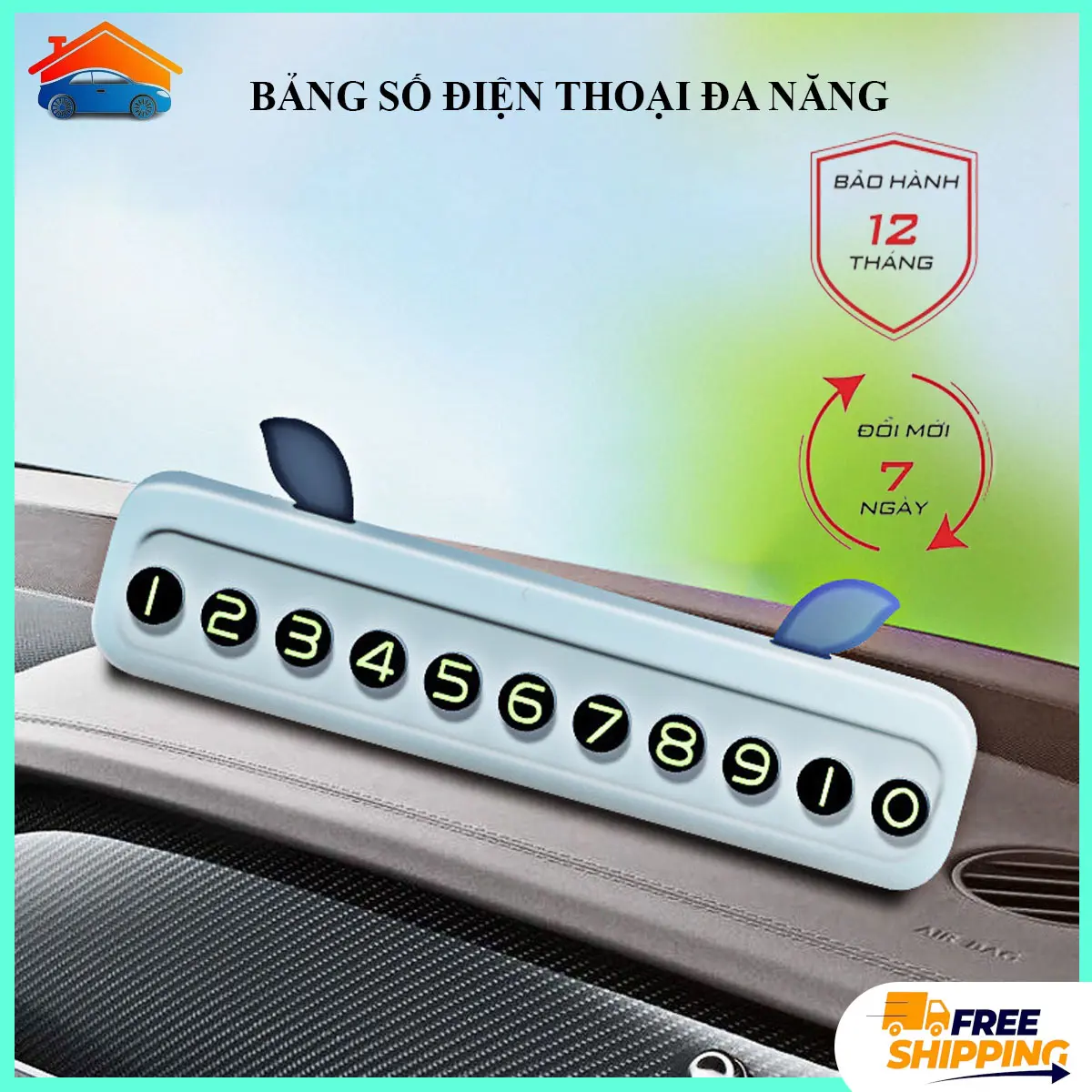 Bảng ghi số điện thoại gắn taplo xe hơi mẫu mới bảng có dãy số phản quang - thẻ ghi số điện thoại gắn kính. BH 1 đổi 1. Nội Thất