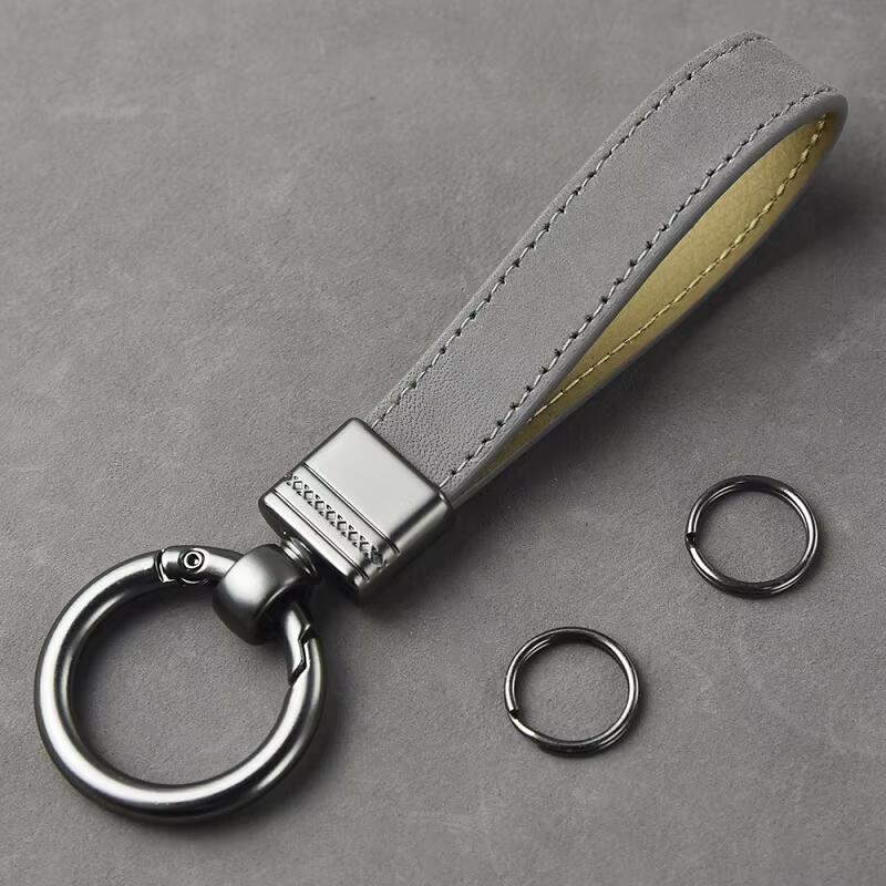 Product Introduction of Genuine Keychain Top-end Business Gift For Man Good Quality Black Brown Real Leather Car Keyholder Key Chain 16