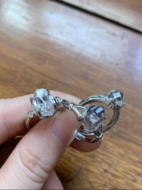 Natural Crystal Ring, Fashion Jewelry for Party, Daily Clothing Decor, Trendy All-match & Exquisite Jewelry for Birthday Gift 3
