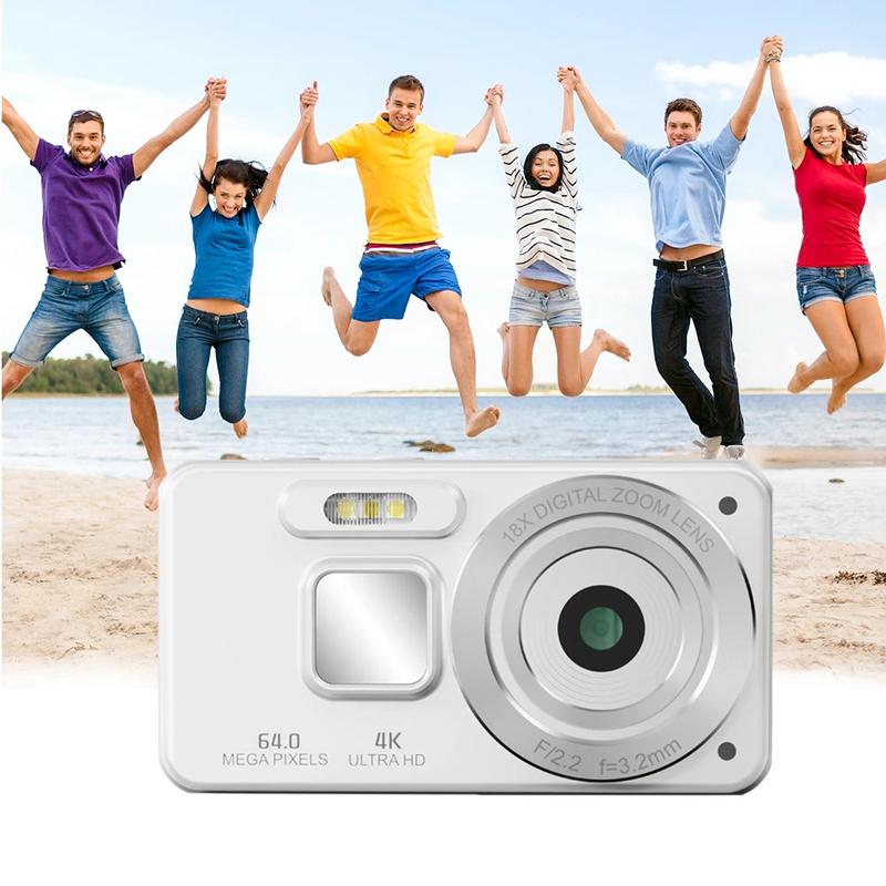 Product Introduction of [ Gift storage card, card reader ]A56 CCD Camera 6400W True 4K Student Party Entry Level Selfie Video True Pixel Digital HD Camera,Student Camera  Auto Focusing 2.8inch LCD Display 4K Digital 18x Zoom for Boy Girl Kids Party,Birthday gift Memory Cable 29