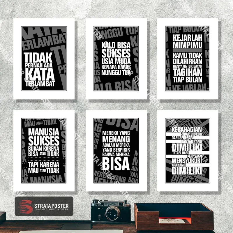 Hiasan dinding Poster kata motivasi Dekorasi ruangan Wall decor Paper 0