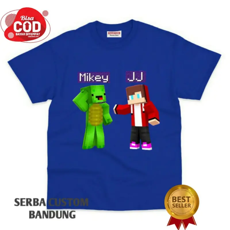 Kaos Atasan Anak JJ & Mikey Maizen Minecraft Bahan Premium Fashion 6