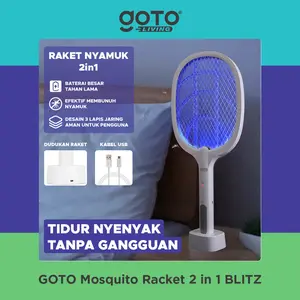 Goto [COD] Blitz Raket Perangkap Pembasmi Nyamuk Elektrik 2 in 1 Charger Led