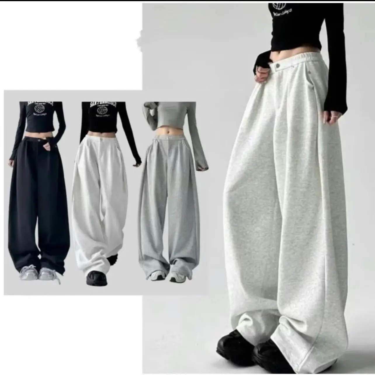 [001 CÓ BẢN NẤM] QUẦN NỈ ỐNG RỘNG 1 KHUY  VẢI NỈ 2 DA PhOM Mới 2025 Cho Nữ Women Pants Thoải Mái Năng Động 3 Tông Màu Phù Hợp Nhiều Vóc Dáng Thiết Kế Mới 2024 Có Khuy Vải Nỉ Ép Mịn | BigBuy360 - bigbuy360.vn