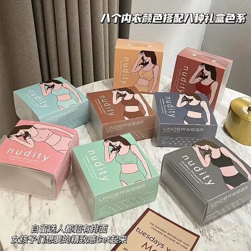 New Jelly Strip Soft Support Lift Care Underwear Comfortable Niche Bra Wireless Bra Set