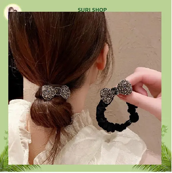 Dây Cột Tóc Nơ Đá Xinh Xắn Sang Chảnh Cho Nữ 1