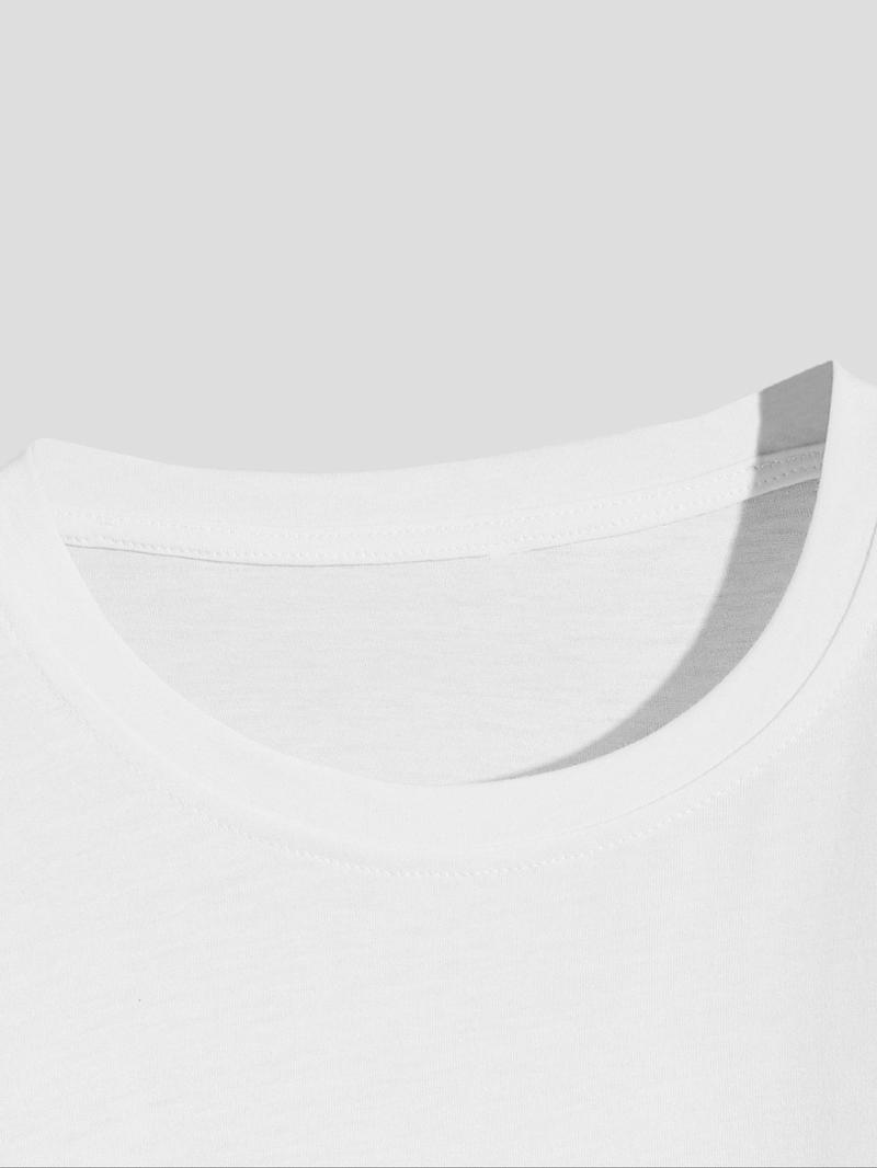 Product Introduction of Men's Letter Print Round Neck Long Sleeve Tee, Regular Fit Casual Crew Neck T-shirt for Spring, Men's Top for Daily Wear 5