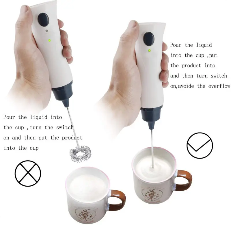 Máy tạo bọt cafe, tạo bọt sữa, đánh cacao, đánh trứng, socola, matcha sạc điện đánh cực khỏe - Máy đánh bọt 2 lò xo 4