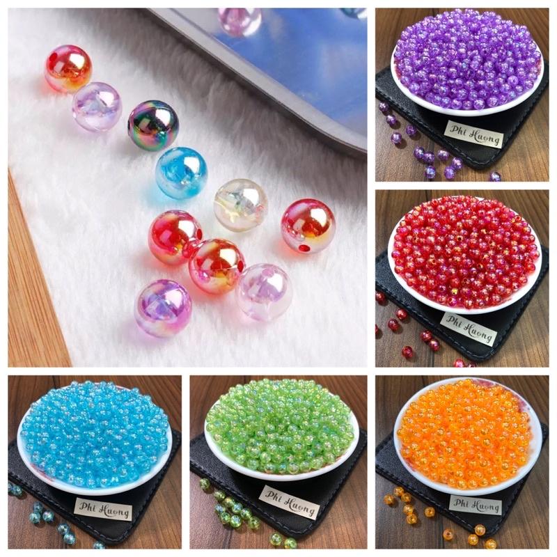 Gói 250 hạt cườm tròn cừ 4mm 6mm xỏ vòng tay handmade