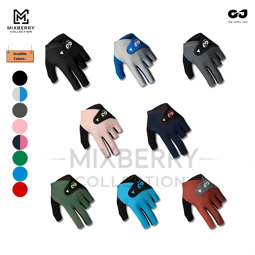 Mixberry Collection Sarung Tangan Billiard Golovejoy Premium Tangan Left / Kiri - Golovejoy Billiard Gloves Original - Sarung Tangan Billiard Premium Quality - Sarung Tangan Billiard Anti-Slip Elastis Breathable