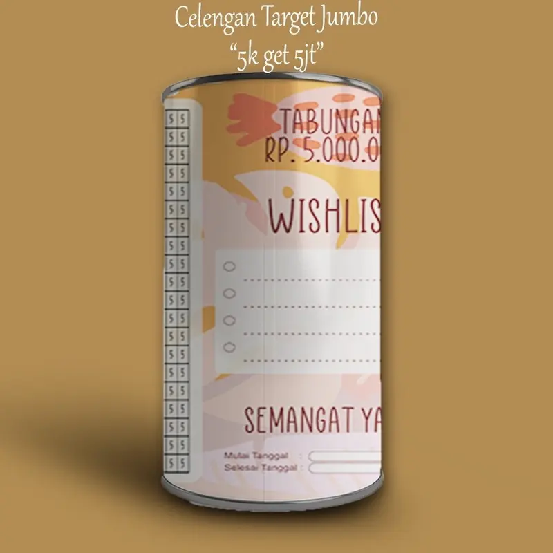 Celengan Target 100 RIBU TARGET 100 JUTA Buka tutup Jumbo full kaleng Murah Celengan Viral Celengan Buka Tutup Celengan Permanen Karakter 6