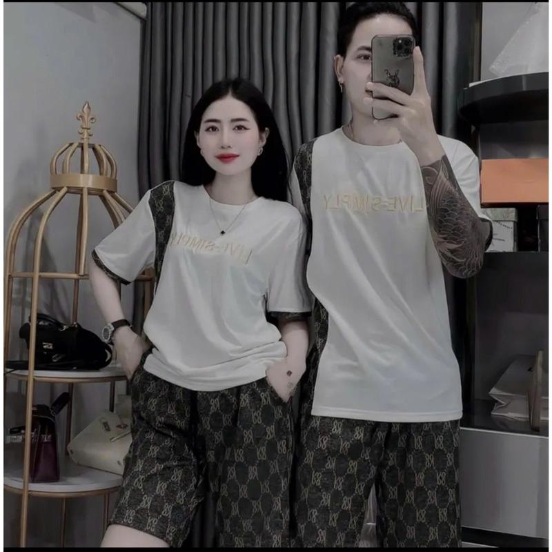 Bộ đồ nam, nữ. Bộ viền vai mới Hot Hit 2024 hai màu trắng đen basic chất dày dặn, mát aimee  . tshirt Áo Menswear Sơ Mi Quần 1
