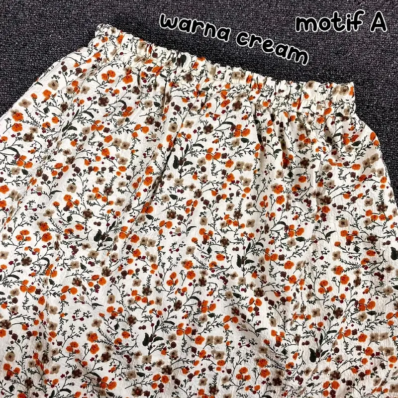CASSIE ROK PANJANG MOTIF KOREAN STYLE JUMBO BIG SIZE CRINKLE 2