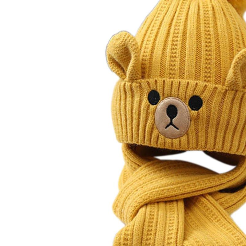 Product Introduction of Kids Winter Hat Scarf Set Knitted Beanie Cap Neck Warmer Hiking Sledding 2