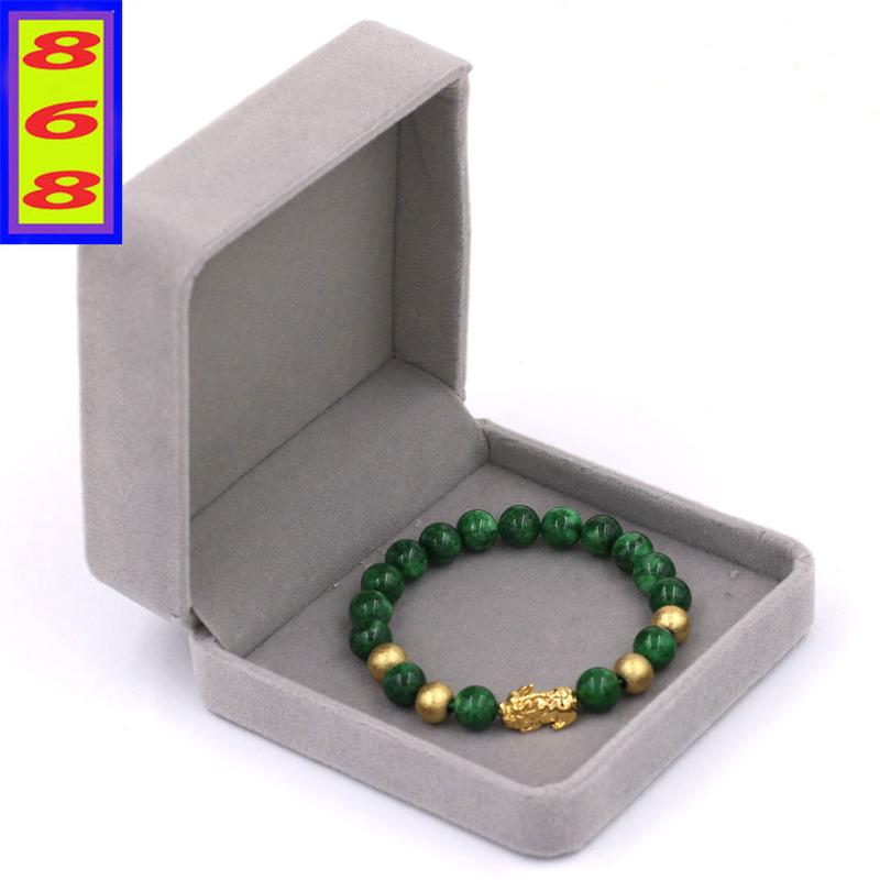 Chuỗi Tay Phong Thủy Đá Cẩm Thạch Sơn Thủy 8 ly, 10 ly, 12 ly, 14 ly, 16 ly Charm Tỳ Hưu Inox 4 Bi VCTDNTHVB8 - Hợp mệnh Hỏa, mệnh Mộc - Vòng tay phong thủy 868 3