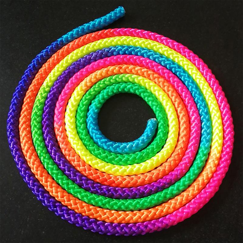 Product Introduction of Sports Gym Rainbow Color Rhythmic Gymnastics Rope Solid Competition Arts Training Ropes 25