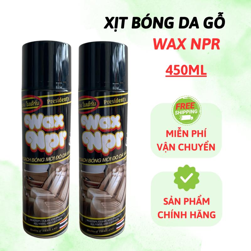 Xịt bóng nội thất ô tô Xịt bóng xe máy - Phục hồi nhựa nhám dưỡng đen da nhựa cao su WAX NPR