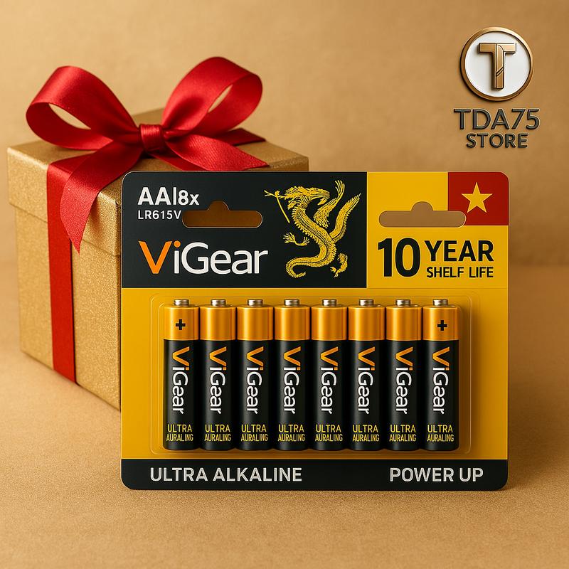 Vỉ 8 Viên Pin Ultra Alkaline AA/AAA - Điện Thế 1.5V, Hạn Bảo Quản 10 Năm