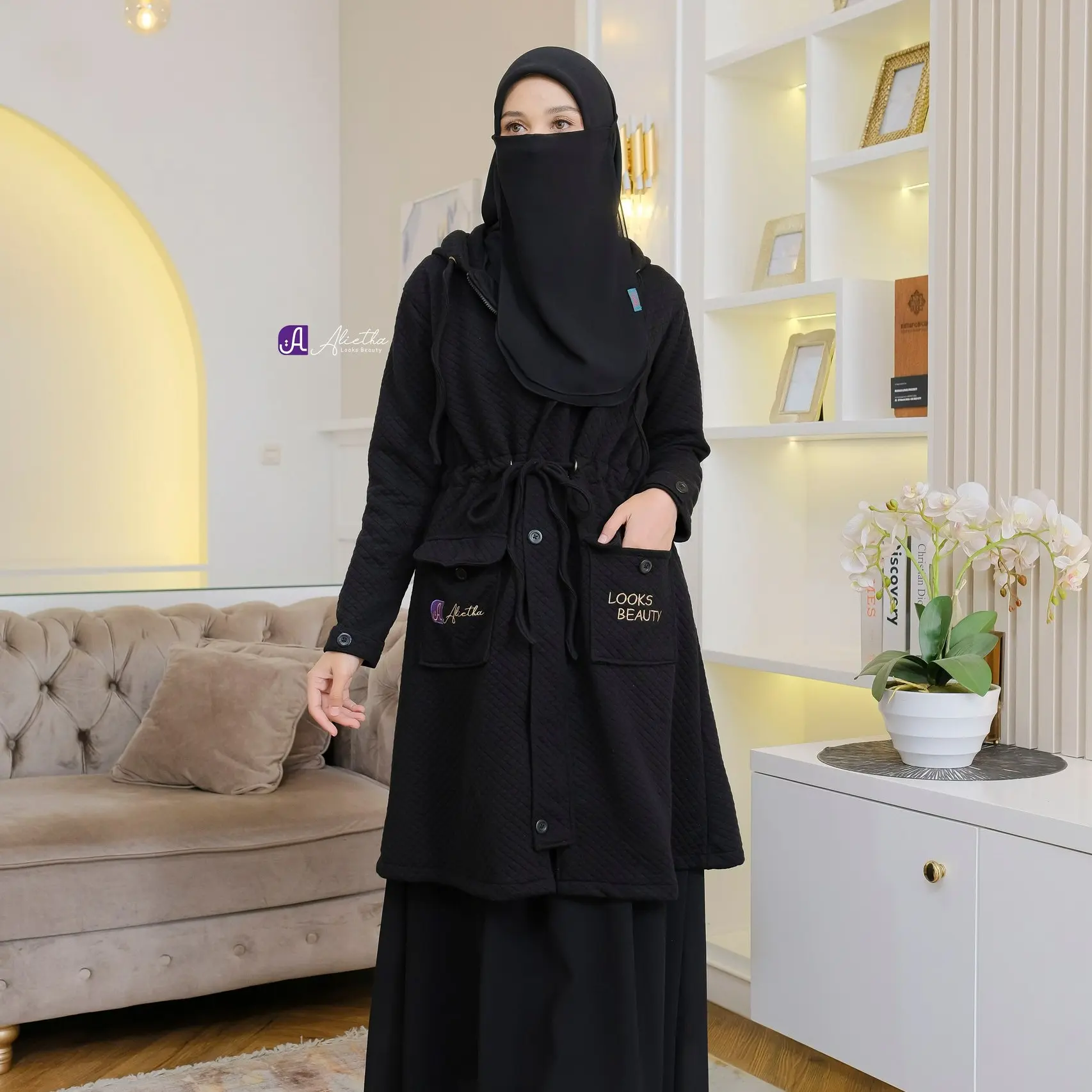 Jaket Wanita Diamond Premium Jaket Outer Hijaber Sarimbit Diamond Series by Alietha Musim dingin Panjang
