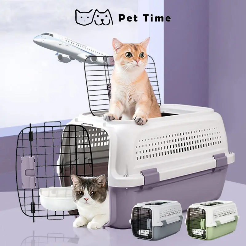 （Pet Time）Cat air box pet checked out travel portable portable cat cage cat bag dog car transport box
