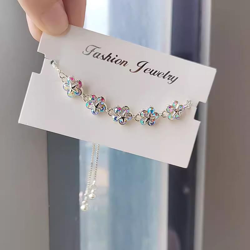 Vòng Tay Hoa Zircon, Bán Chạy, Dành Cho Phụ Nữ, Đơn Giản Và Thời Trang, Thanh Lịch Và Tinh Tế, Thiết Kế Độc Đáo Phụ Kiện Vòng Tay 3