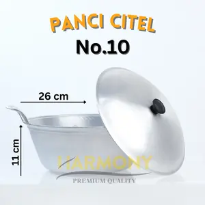 Panci Citel Ukuran 10 Kuali Pilihan Untuk Masak Besar Menambah Koleksi Kitchenware Dapur Thick Aluminium Dengan Tutup By Harmony