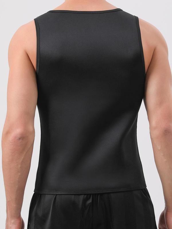 Men's Neoprene Sauna Sweat Vest, Slimming Weight Loss Workout Tops, Sleeveless Front Zipper Fitness Tank Tops, Waist Trainer Shaper, Men's Shapewear 1