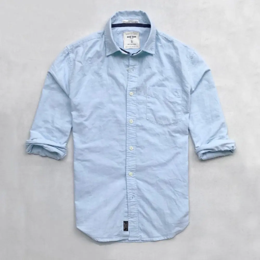 Áo sơ mi nam tay dài một túi  vải oxford denim cao cấp Nexx&Dee SM02