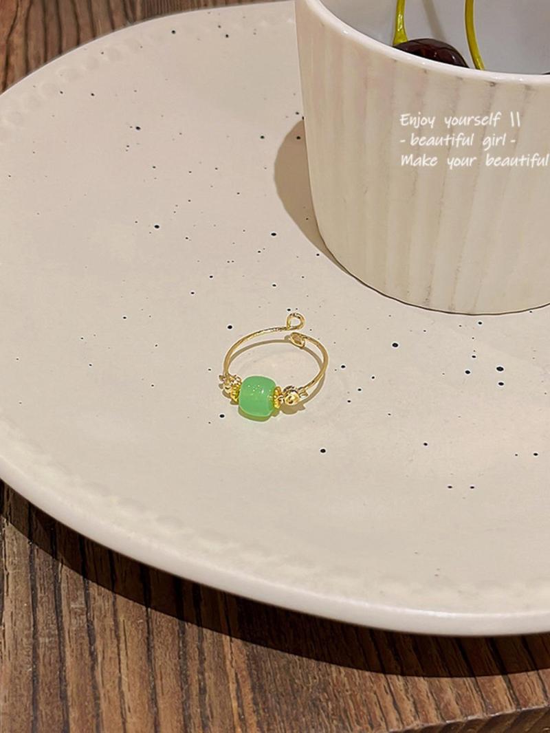 Product Introduction of Minimalist Elegant Ancient Jade Decorative Cuff Ring, Fashion Accessories for Women & Girls, Minimalist Temperament Trendy Exquisite Jewelry for Party 15
