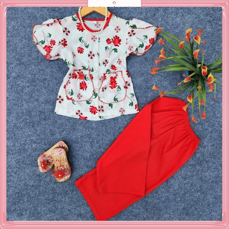 ( 12-44kg) Áo bà ba tay cánh tiên, túi tiền, vải lụa mềm mịn mát kèm quần dài cho bé cao 1,47m trở lại, chuẩn size áo bà ba set đồ  bé gái nhiều lứa tuổi