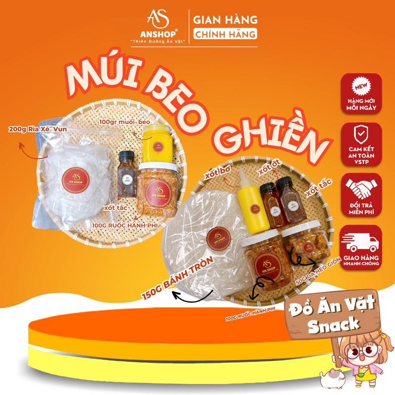 COMBO GHIỀN BEO AN SHOP BÁNH TRÁNG PHƠI SƯƠNG Đồ ăn vặt khô snack food 9 vị bơ