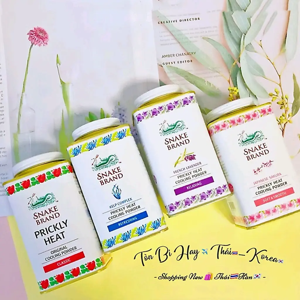 Phấn Rôm Lạnh Phủ Ngoài Da Snake Brand Prickly Heat Thái Lan [ Hộp 140g ] Cho Bé