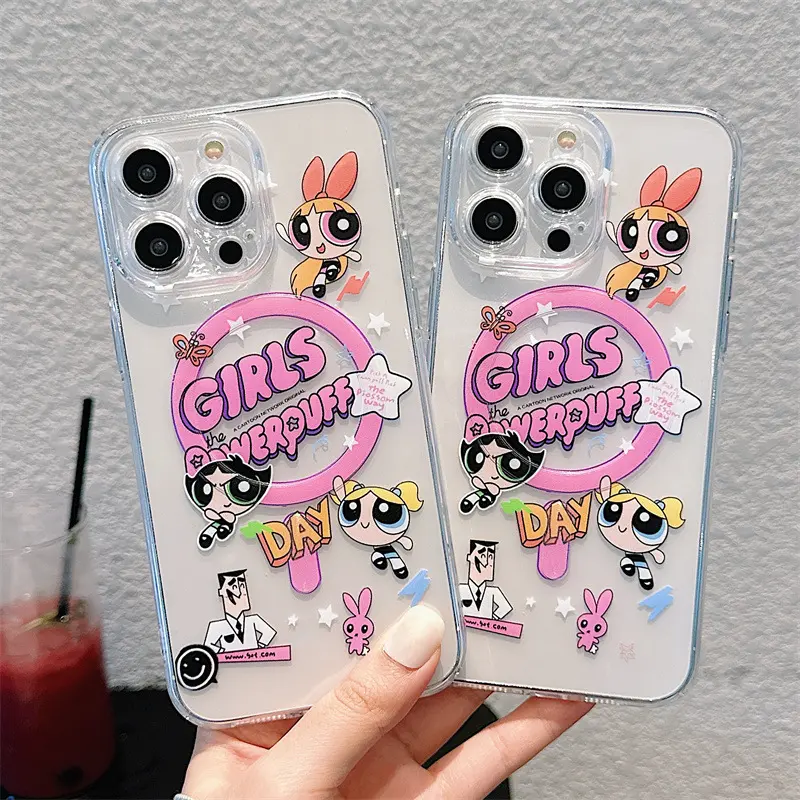 Powerpuff Girls Apple 16 Pro Max Magnetic Phone Case 13 Cartoon Compatible 15 Apple 14 Soft 12 Shockproof 11